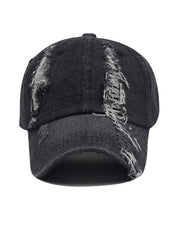 Vintage Wash Distressed Denim Baseball Cap