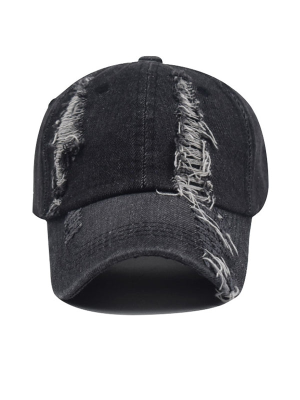 Vintage Wash Distressed Denim Baseball Cap