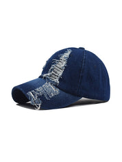 Vintage Wash Distressed Denim Baseball Cap