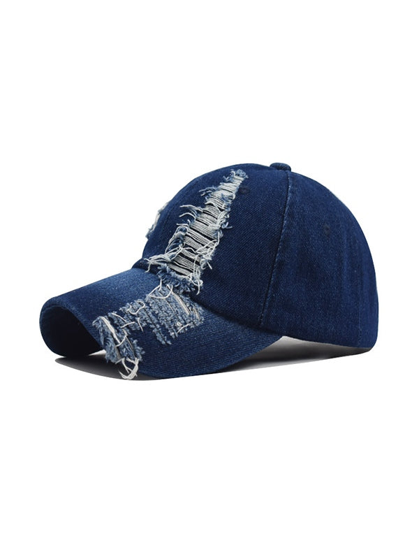 Vintage Wash Distressed Denim Baseball Cap