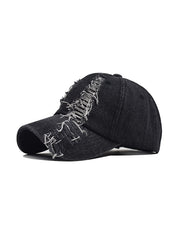 Vintage Wash Distressed Denim Baseball Cap