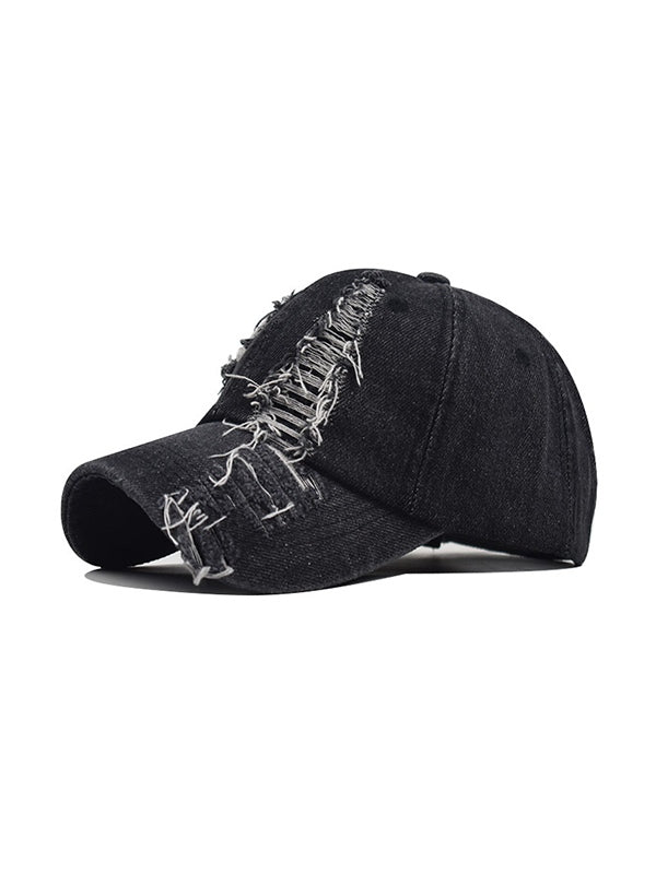 Vintage Wash Distressed Denim Baseball Cap