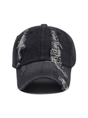 Vintage Wash Distressed Denim Baseball Cap