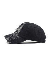 Vintage Wash Distressed Denim Baseball Cap