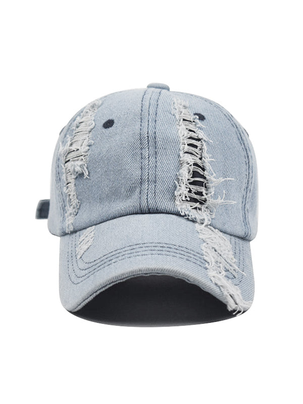 Vintage Wash Distressed Denim Baseball Cap