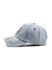 Vintage Wash Distressed Denim Baseball Cap