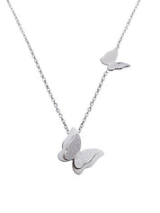 Layered Butterfly Charm Necklace