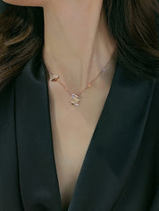 Layered Butterfly Charm Necklace