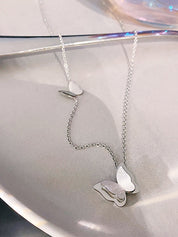 Layered Butterfly Charm Necklace