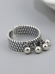 Ball Pendant Braided Cuff Ring