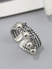 Ball Pendant Braided Cuff Ring