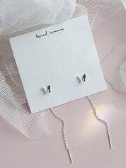 Butterfly Charm Tassel Chain Dangle Earrings