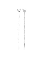 Butterfly Charm Tassel Chain Dangle Earrings