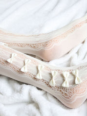 Bow Embellish Lace Socks