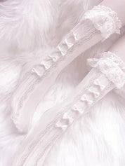 Bow Embellish Lace Socks
