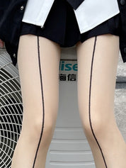 Contrast Line Sheer Tights