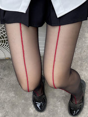Contrast Line Sheer Tights
