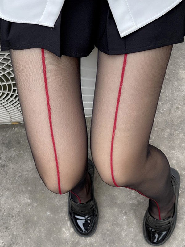 Contrast Line Sheer Tights