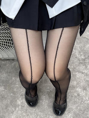 Contrast Line Sheer Tights