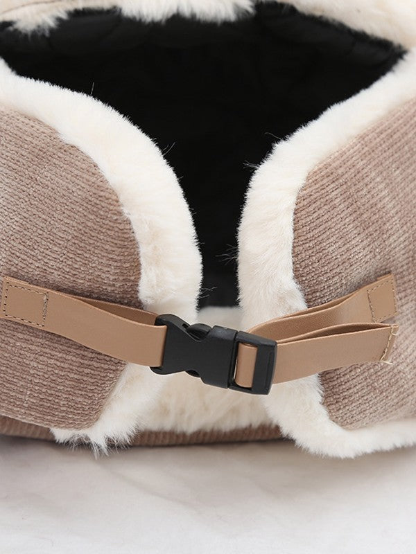 Warm Faux Fur Shearling Cat Ear Trapper Hat