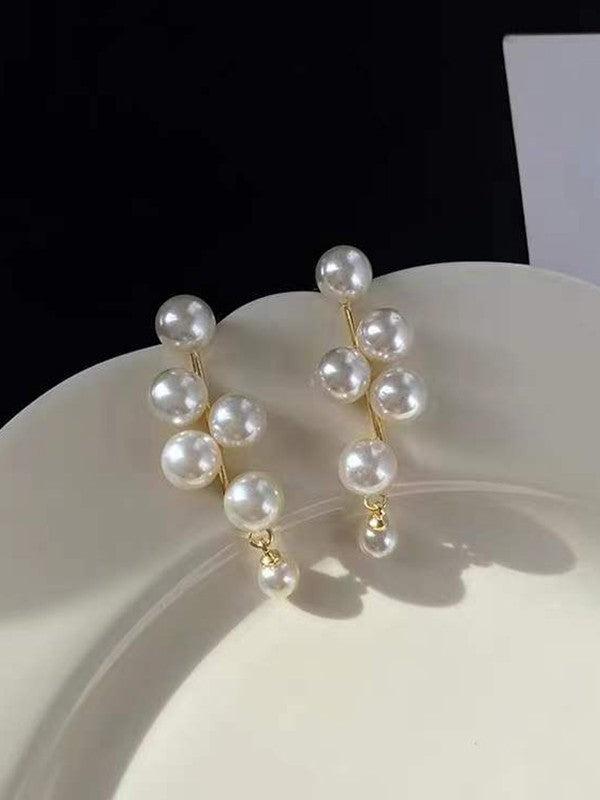 Retro Faux Pearl Earrings