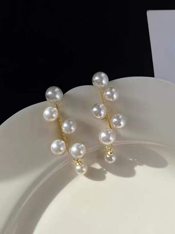 Retro Faux Pearl Earrings
