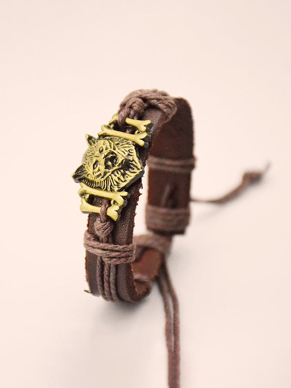 Animal Pendant Pu Leather Bracelet