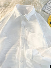 Men's Jacquard Button Down Long Sleeve Shirt