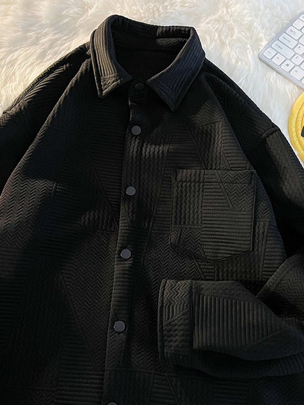 Men's Jacquard Button Down Long Sleeve Shirt
