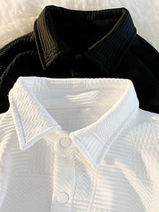 Men's Jacquard Button Down Long Sleeve Shirt