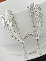 Rhinestone Fairy Wing Drop Earrings