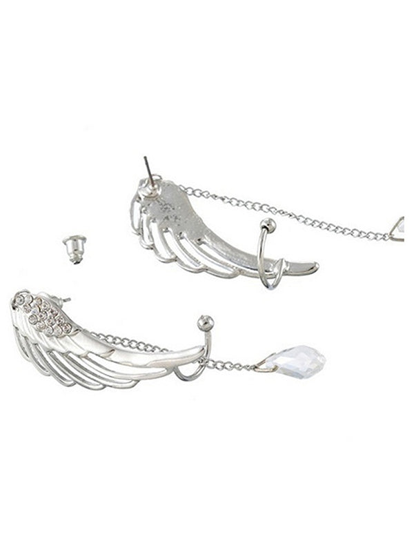 Rhinestone Fairy Wing Drop Earrings
