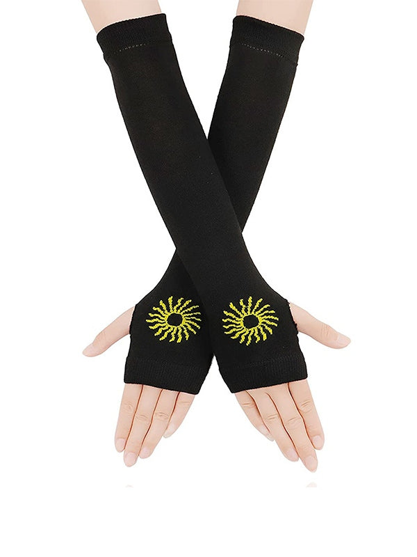 Sun Jacquard Black Arm Warmer