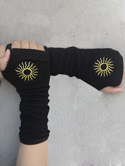 Sun Jacquard Black Arm Warmer