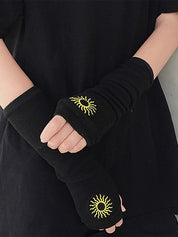 Sun Jacquard Black Arm Warmer