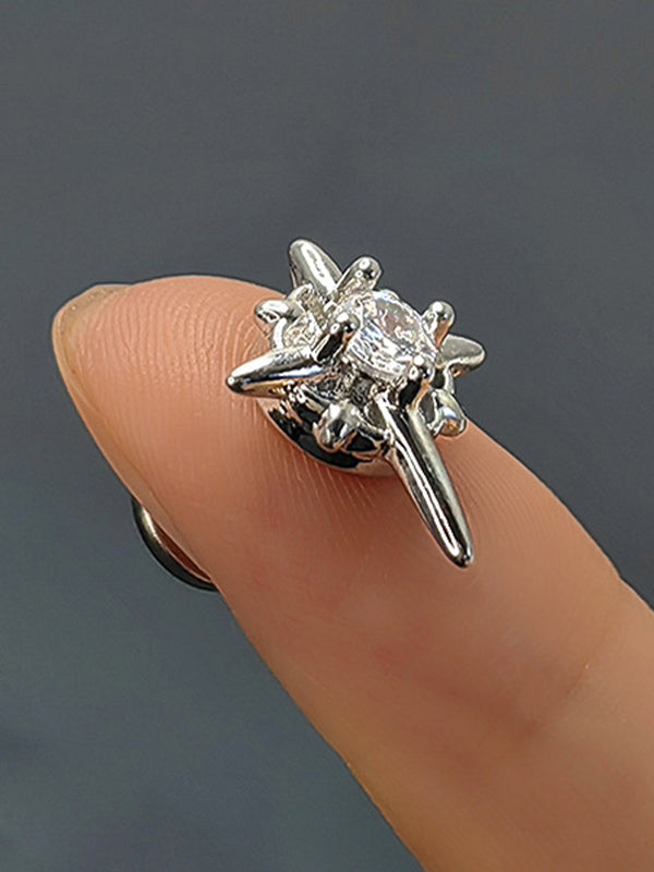1Pc Men's Zircon Star Magnetic Earrings