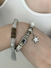 2pcs Star Charm Beads Bracelet Set