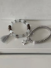 2pcs Star Charm Beads Bracelet Set