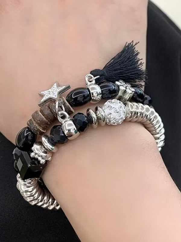 2pcs Star Charm Beads Bracelet Set