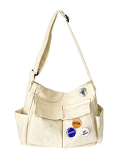 Badge Design Large Crossbody Bag