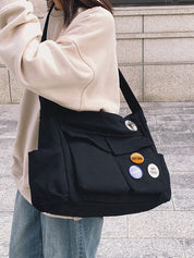Badge Design Large Crossbody Bag