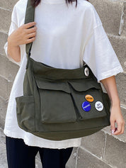 Badge Design Large Crossbody Bag