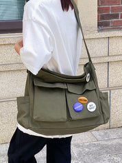 Badge Design Large Crossbody Bag