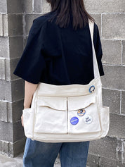 Badge Design Large Crossbody Bag