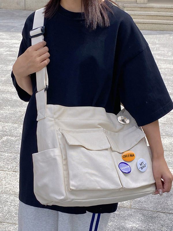 Badge Design Large Crossbody Bag