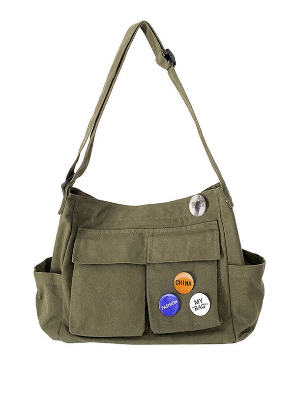 Badge Design Large Crossbody Bag