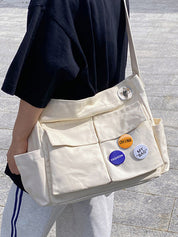 Badge Design Large Crossbody Bag