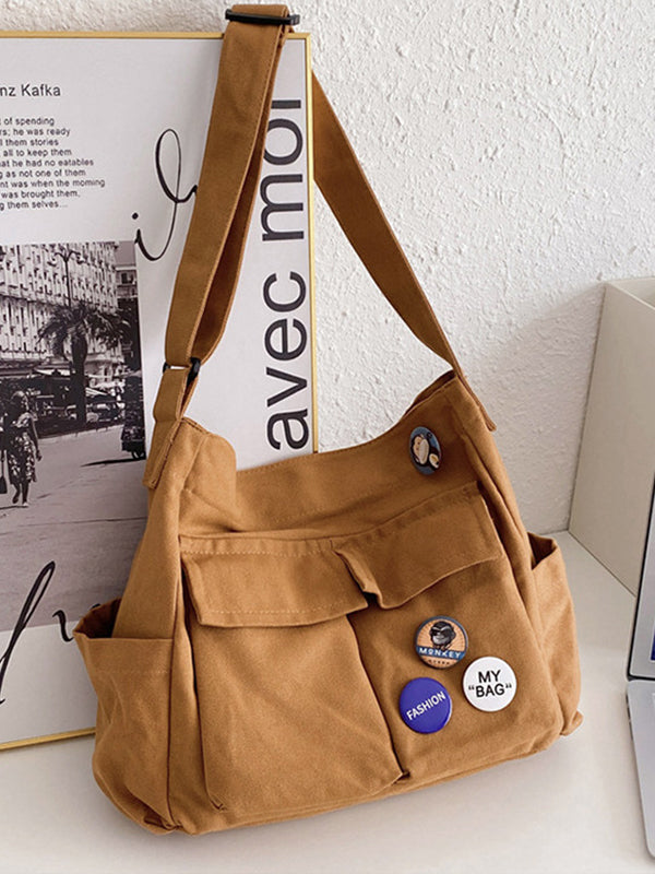 Badge Design Large Crossbody Bag