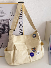 Badge Design Large Crossbody Bag