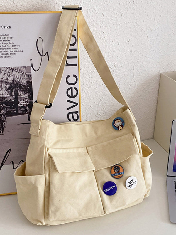 Badge Design Large Crossbody Bag